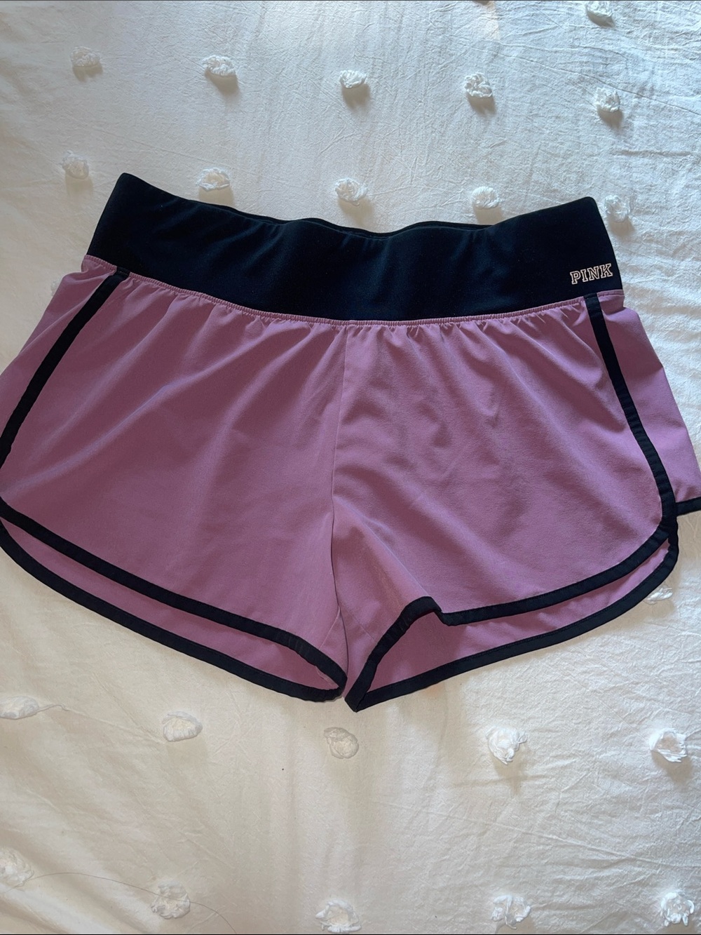 PINK Victoria's Secret Lilac Athletic Shorts with Black Trim